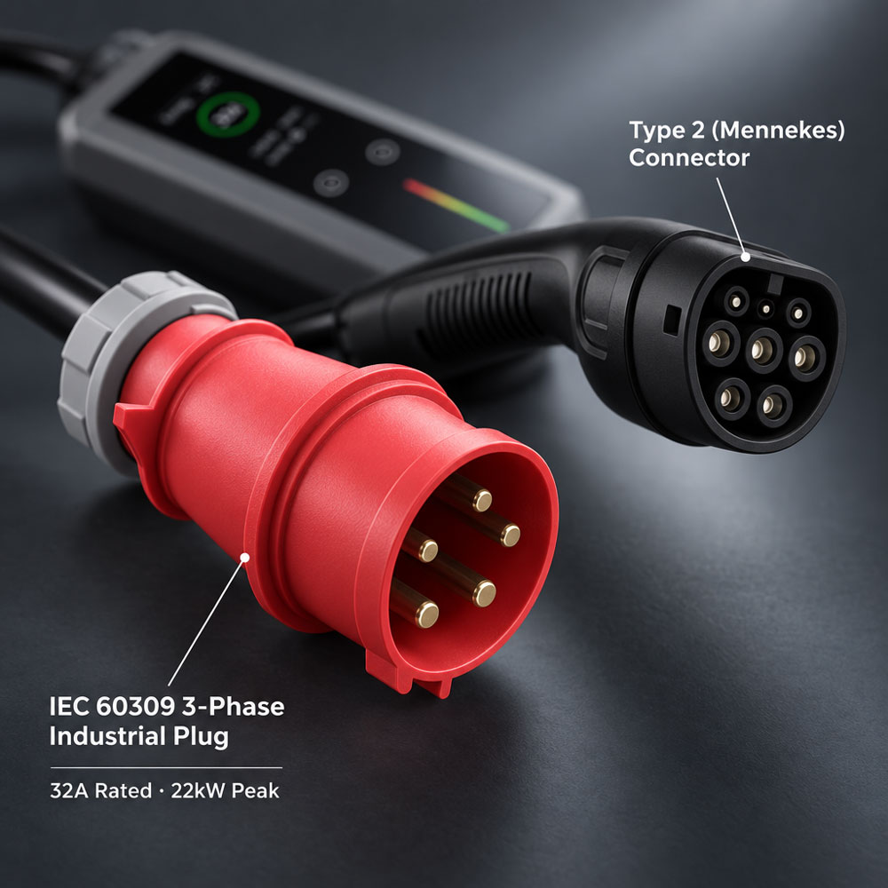 EVMBO ที่ชาร์จรถยนต์ไฟฟ้าแบบพก - Type 2 Portable Ev Charger 11Kw Cee บทวิจารณ์และราคา